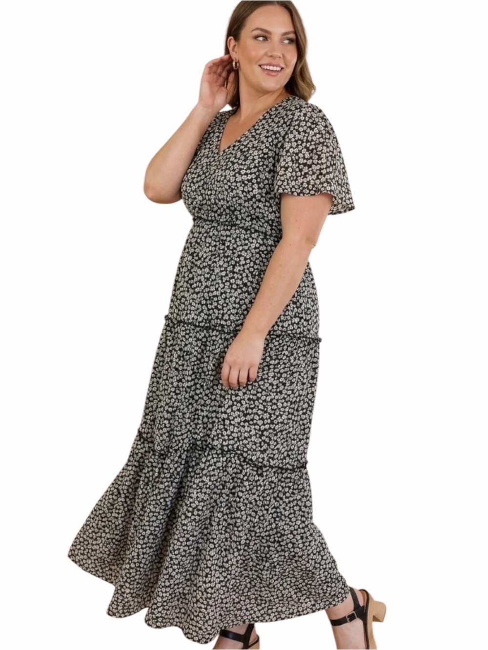 Everyday Chic Boutique Black Floral "Making Memories" Maxi Dress Size 2XL